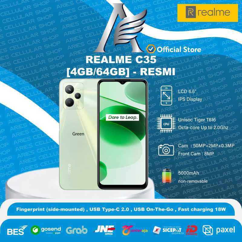 Jual Realme C35 4/64 Smartphone Garansi Resmi - Glowing Green di Seller ...