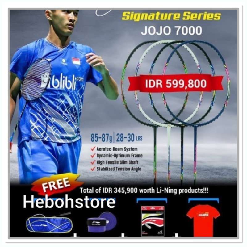 Jual Free Pemasangan Raket Badminton Lining Jonathan Jojo 7000 Komplit