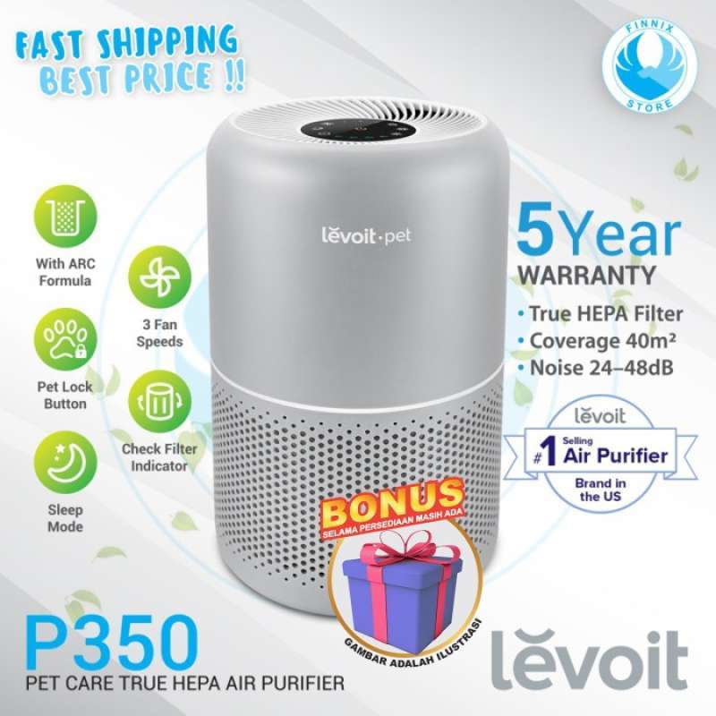 Jual Levoit Core P350 Air Purifier Pet Care True HEPA Pembersih Udara