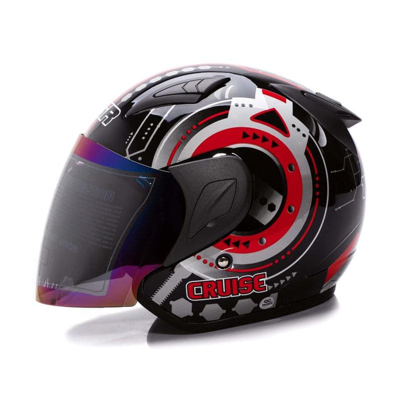 Helm Retro Kacamata Klasik Full Synthetic Leather Fanta 