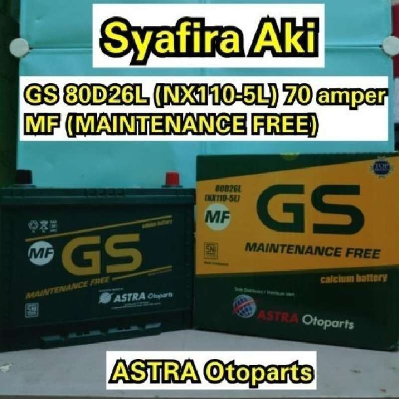 Jual AKI MOBIL PAJERO SPORT GS ASTRA MF 80D26L (NX110-5L) Aki Kering di