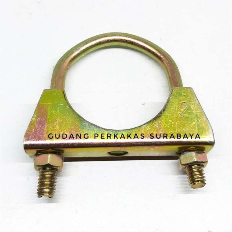 Jual KLEM KNALPOT 2 INCH EXHAUST CLAMP U BOLT GALVANIZED KLEM U 2 DIM