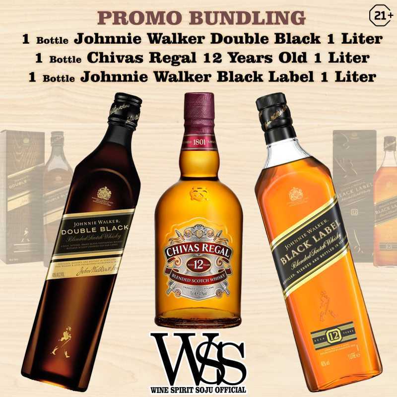 Promo Promo Bundling JW Double Black 1Liter + Chivas 12 Y.O 1Liter + JW