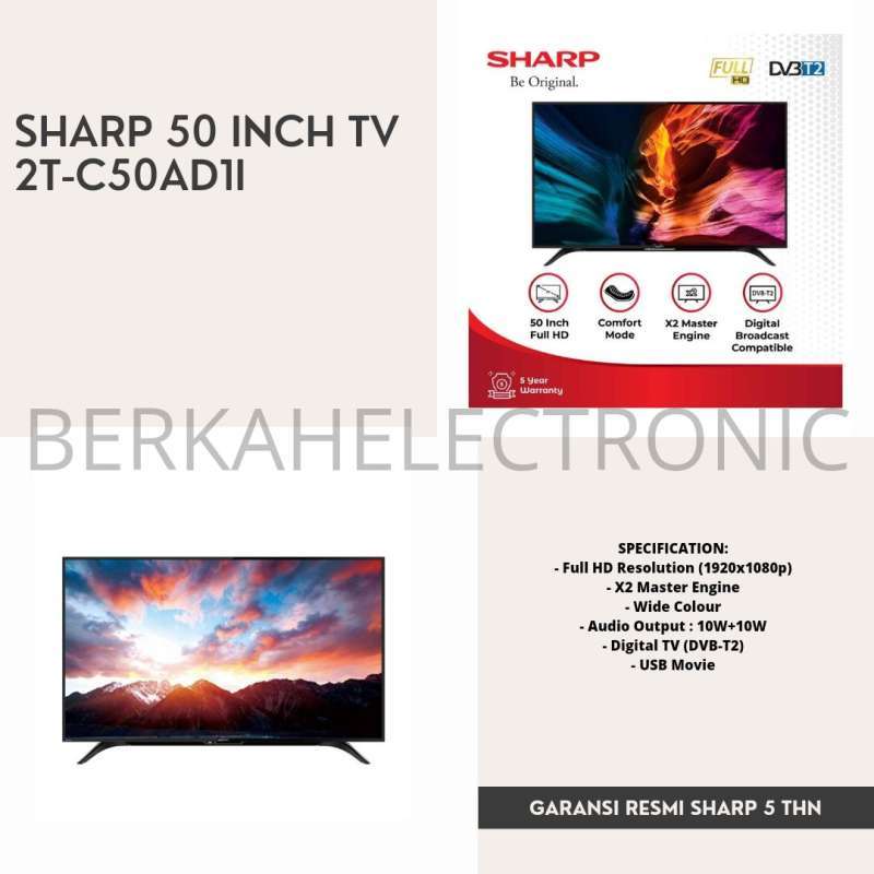 Promo SHARP LED TV 50 INCH DIGITAL TV 2TC50AD1I Diskon 14 di Seller