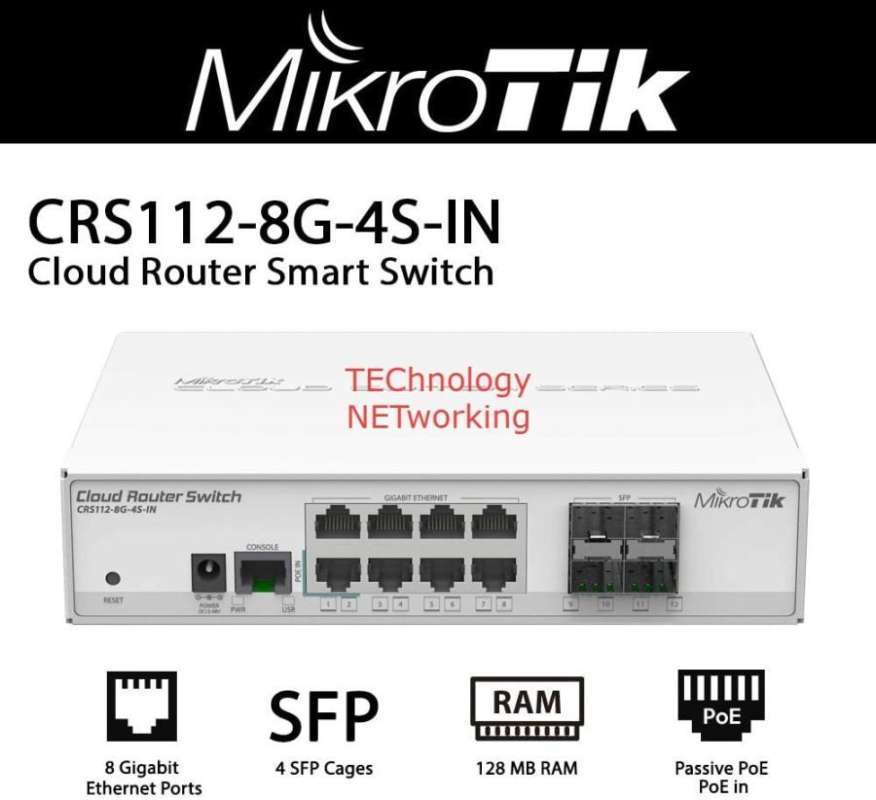 Jual Mikrotik CRS112-8G-4S-IN Cloud Router Switch di Seller TECHNET.ID ...