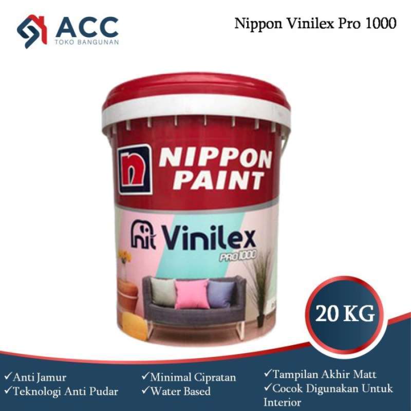 Promo Cat Tembok Vinilex Pro 1000 Warna Putih 9102 20kg Pail - White