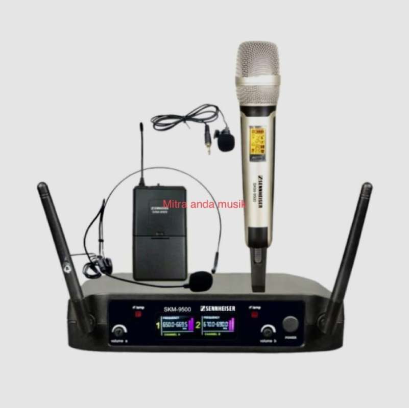Jual Mic Microphone Wireless Uhf Sennheiser Skm9500 Clip On Handheld di