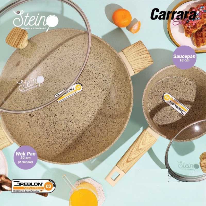 Jual PAKET CARRARA GRANITE SERIES WOK GERMAN GREBLON STEINCOOKWARE di