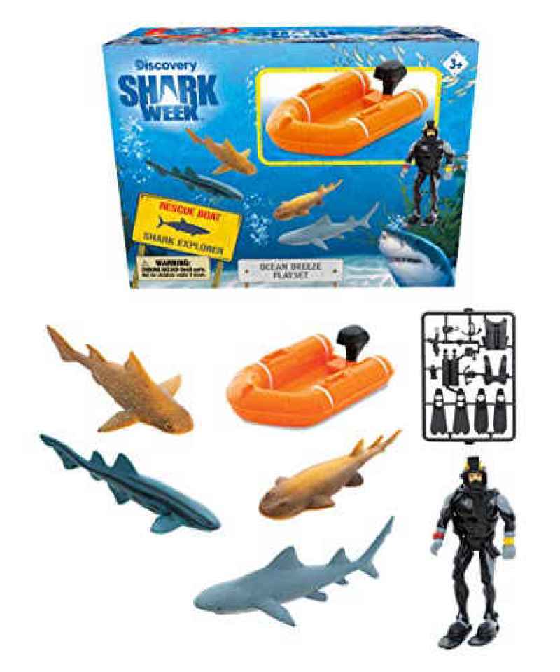 Promo discovery shark week ocean breeze playset rescue boat action
