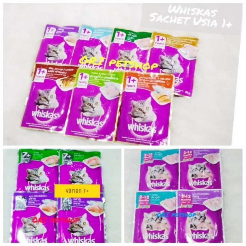 Promo OEM Whiskas SACHET 1Box ALL VARIAN Makanan Basah wet food saset kucing Diskon 50 di