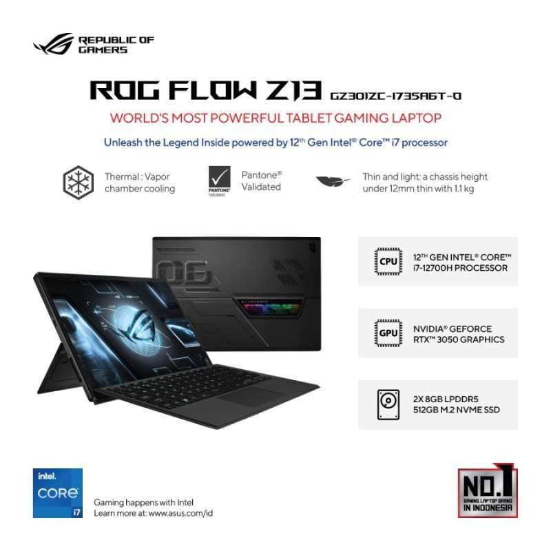 Jual ASUS ROG ROG Flow Z13 GZ301ZC-I735A6T-O i7-12700H 16GB 512GB W11 ...