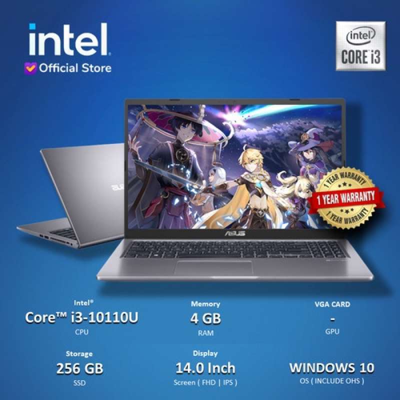 Jual LAPTOP ASUS A516FA I3 10110U RAM 4GB 256GB SSD W10+OHS 15.6FHD
