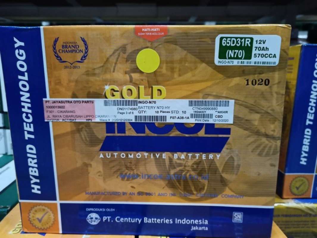 Jual Aki mobil INCOE GOLD N70 HY 65D31R 12V 70AH KHUSUS GOSEND -65365