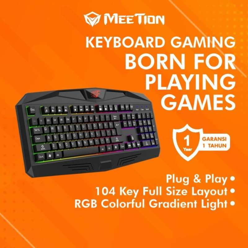 Jual Keyboard Gaming RGB Foomee VB06 Gaming Keyboard 104 Key Membrane