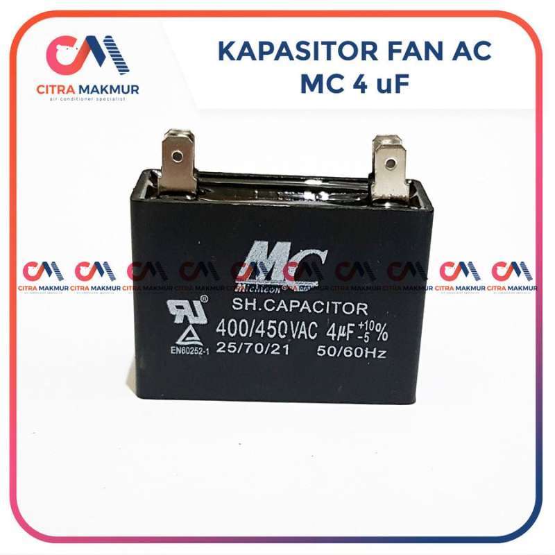 Jual Kapasitor Fan AC 4 uf MC Kaki 4 Capasitor Kipas Mesin Outdoor Kotak di Seller Citra Makmur