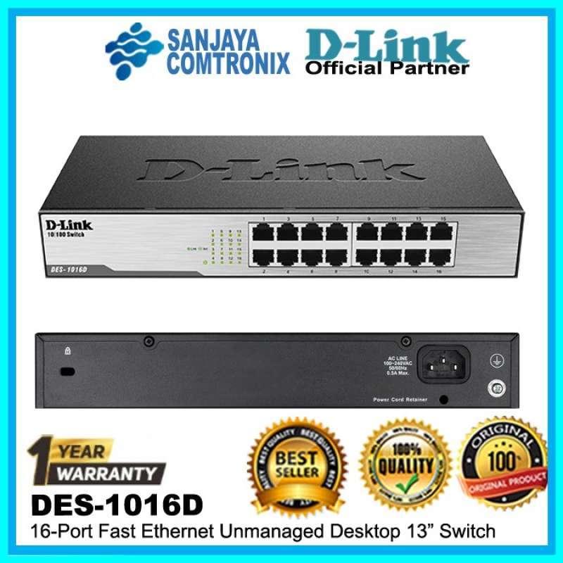 Jual DES-1016C / DES-1016D D-LINK 16-Port 10/100 Mbps Unmanaged Switch ...