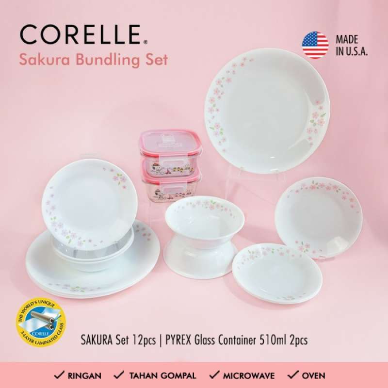 Jual Corelle Sakura Starter Set 12Pcs / Set Piring Makan di Seller