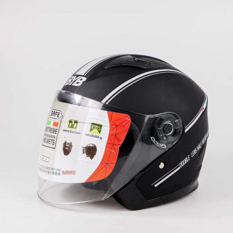 Jual Helm Motor Half Face Double Visor Helmet XL di Seller lengkapedia