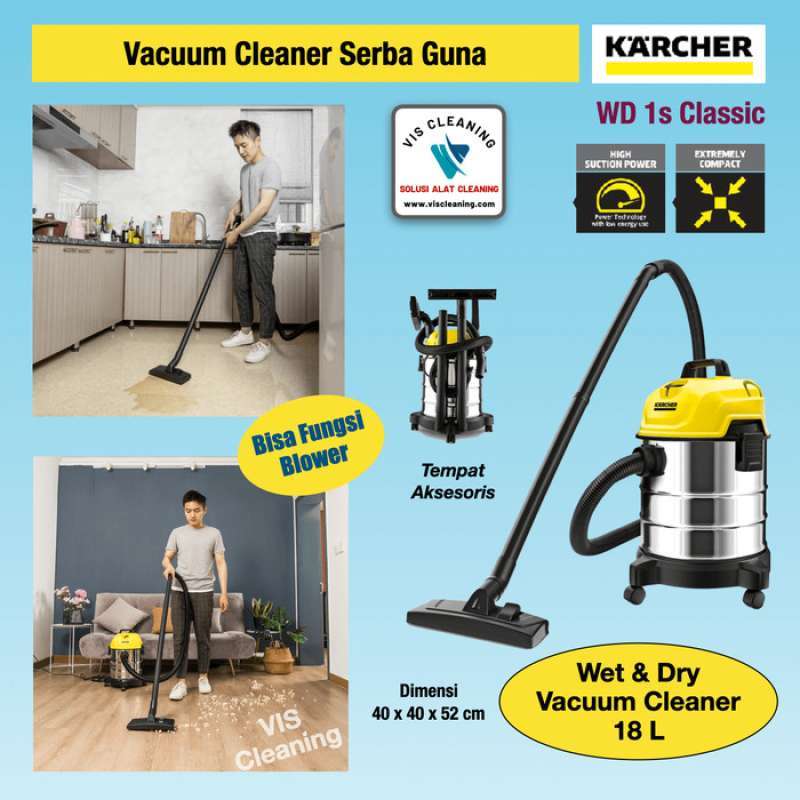 Jual Vacuum Cleaner Karcher Wd 1S Classic (Wet & Dry 18 Liter) di
