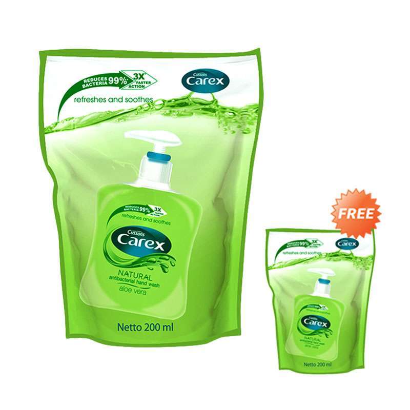 Jual Buy 1 Get 1 Carex Hand Wash Aloe Vera Pouch [200 mL] di Seller