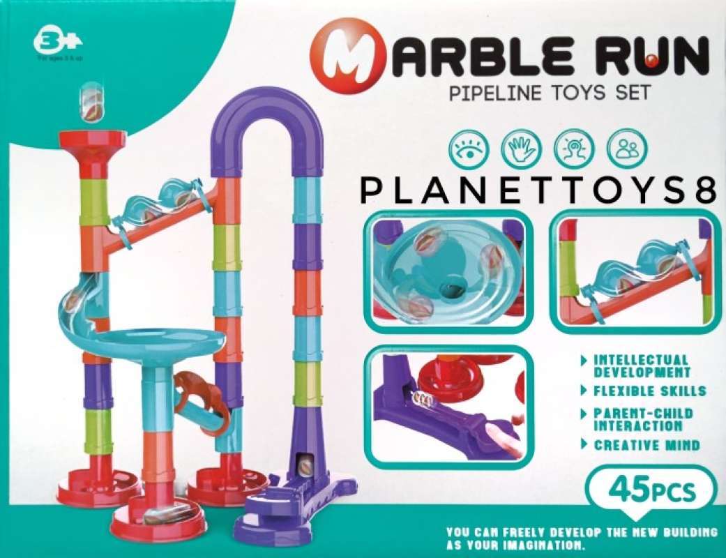 Jual Marble Run Pipeline Toys Set Pipa Seluncuran Kelereng 45 Pcs No