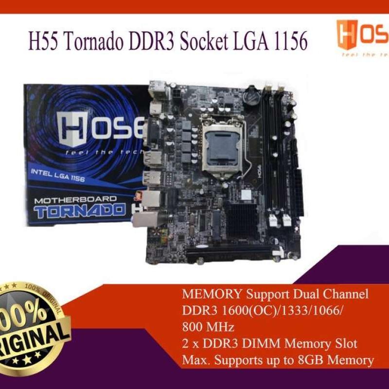 Jual Motherboard Hose H55 Tornado DDR3 Socket LGA 1156 Original di ...