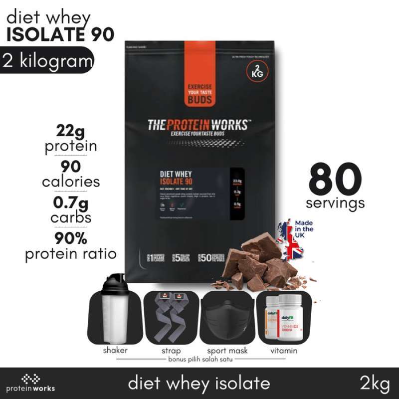 Promo Diet Whey Protein Isolate 90 2kg TPW The Protein Works Diskon 23
