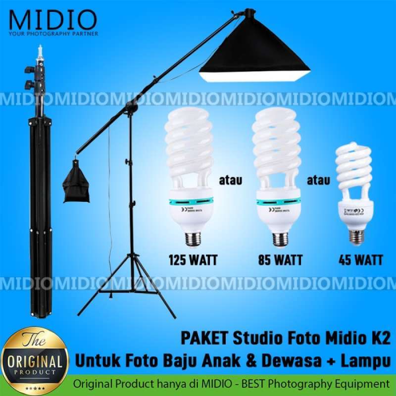 Promo PAKET Studio Foto Midio K2 + Lampu untuk Foto Anak dan Dewasa