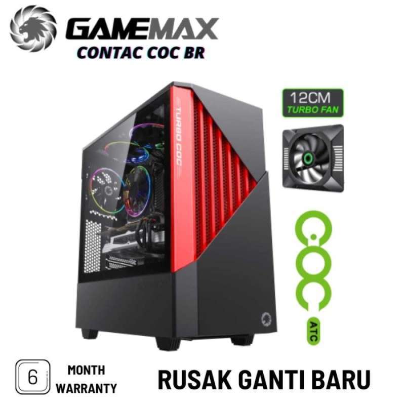 Promo Gamemax Pc Case Contac Coc Gaming Pc Case With Coc Fan & Pwm - Br ...