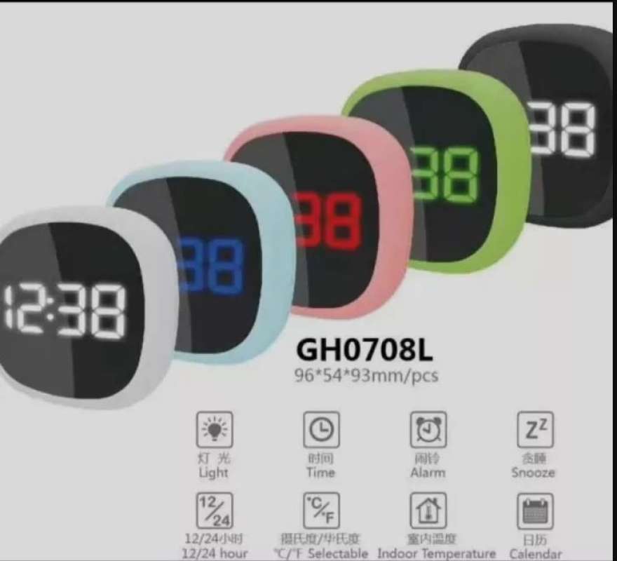 Promo Jam Meja Digital dengan Alarm Led Meja Kecil Kamar Mirror