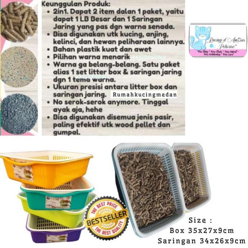 Noman Box Jual Bak Pasir Litter Box Saringan Noman Wood Pellet Kucing Di Seller ...