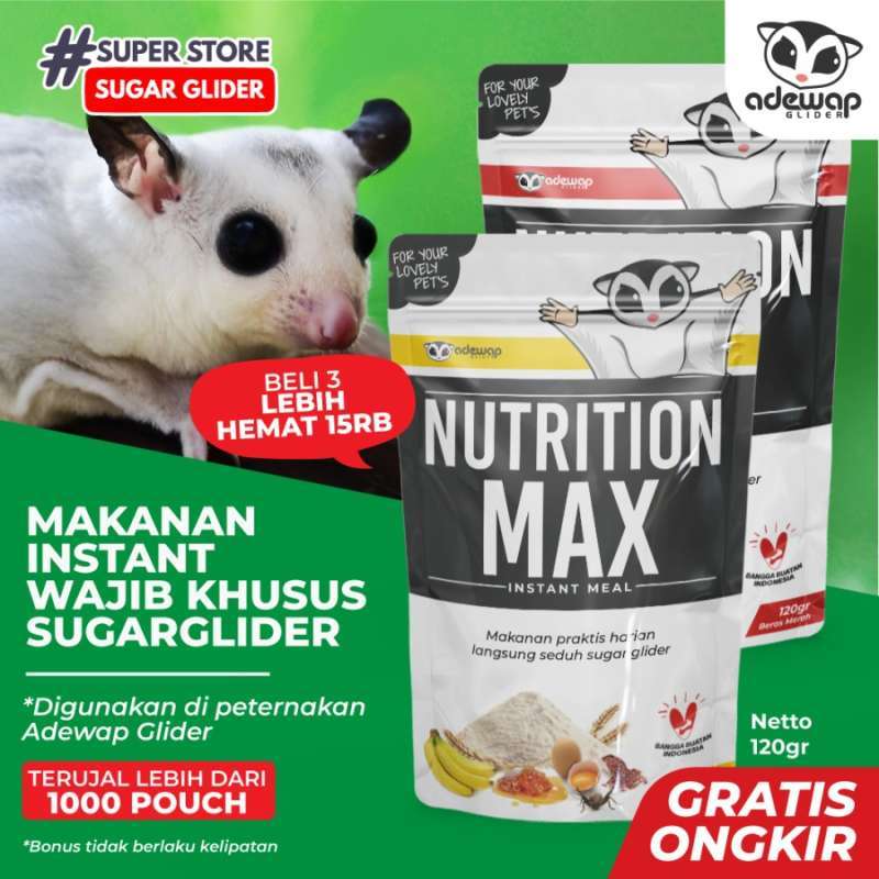 Promo Happy Tails Sugar Glider Gizi Nutrition Max Makanan Diskon 65 di