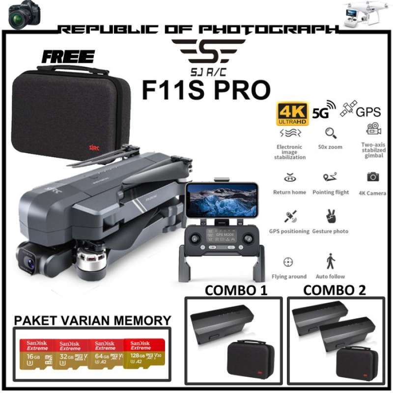 Jual Sjrc F11S 4K / Sjrc F11S 4K Gps 5G Wifi 3Km Fpv 3-Axis di Seller ...