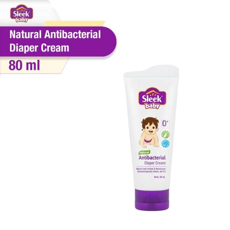 Promo Sleek Baby Natural Antibacterial Diaper Cream Tube 80 ml Diskon