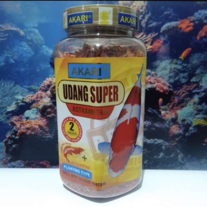 Jual Akari Udang Super Extaxanthin 130 Gram Udang Kering Pakan Ikan di