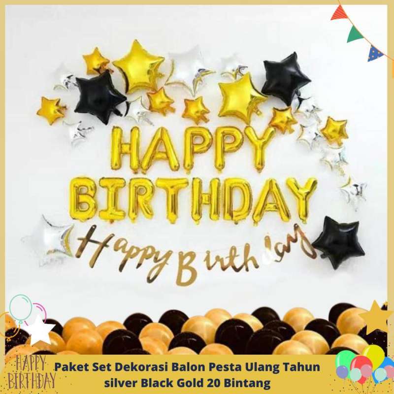 Jual Set Dekorasi Balon Ulang Tahun Bintang Bintang / Paket Ultah Anak
