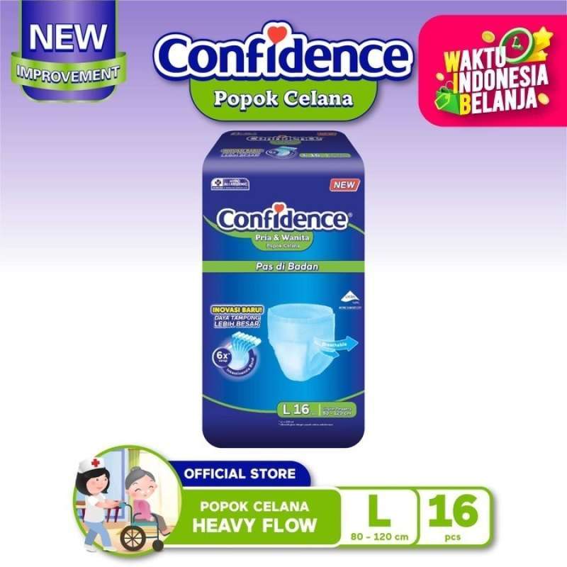 Promo Confidence Heavy Flow Ukuran L16/ Popok Celana Dewasa Model Pants
