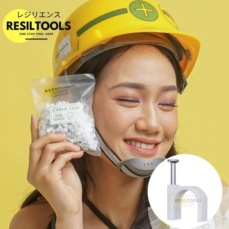 Jual Cable Clip 10 mm Klip Kabel Klem Pengencang Kabel Paku Beton 100