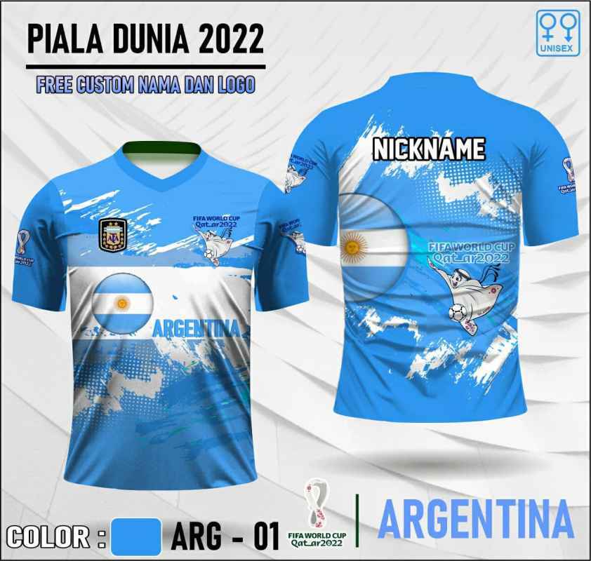 Promo Jersey piala dunia 2022 qatar baju bola timnas Argentina - BIRU