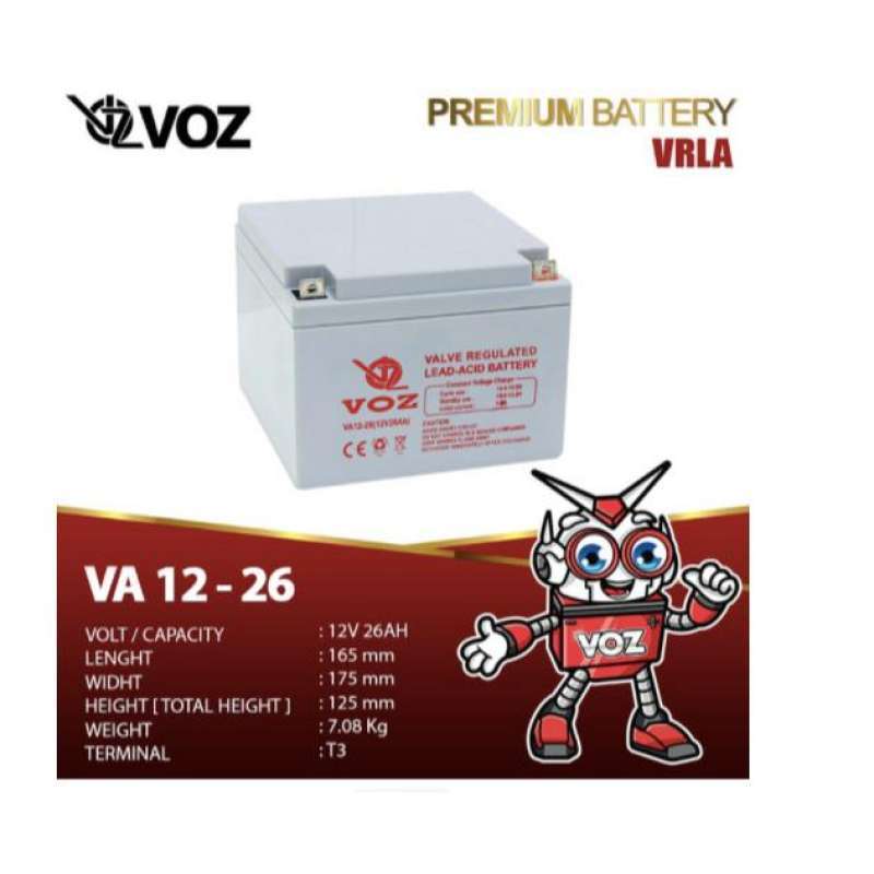 Jual Aki Battery Baterai VOZ 26Ah 12V VRLA AGM di Seller CGS - Mangga