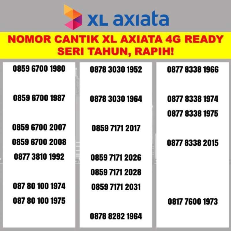 Promo nomer cantik XL seri tahun kartu perdana 4G ready nomor cantik