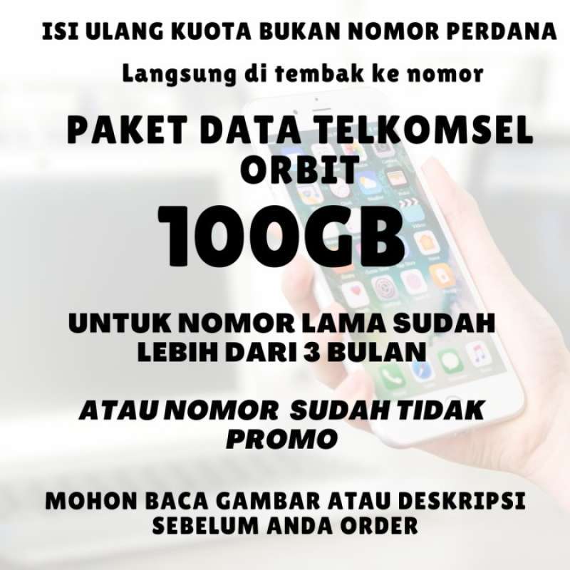 Promo Voucher Paket Data Telkomsel Orbit 100GB / Kuota Internet ...
