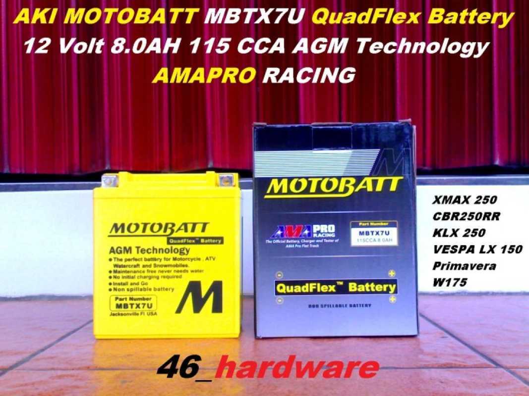 Jual AKI MOTOBATT QUADFLEX MBTX7U - XMAX R25 CBR250RR 12VOLT/8Ah