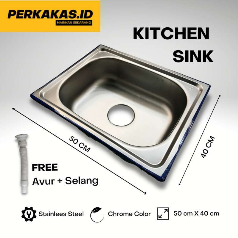 Jual Wastafel Cuci Piring Stainlees 1 Lubang Kitchen Sink FREE Avur
