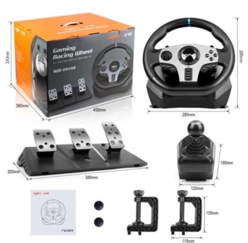 Promo Pxn V3ii Vibration Motor Racing Game Steering Wheel With Pedal Pc ...