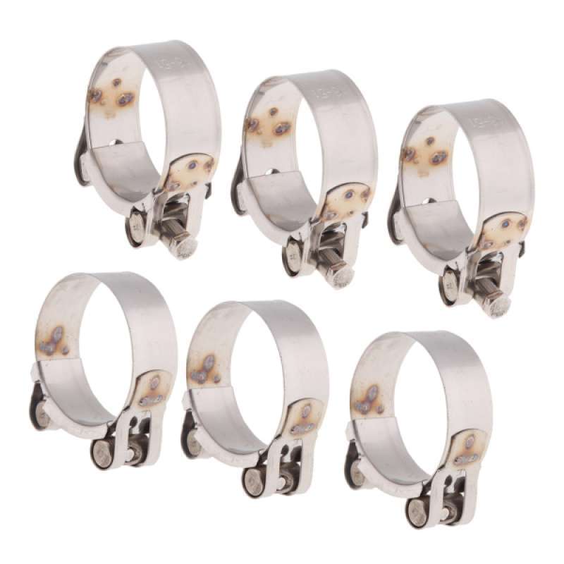 Promo 6 x Motorcycle Stainless Steel Exhaust OClamp Clip Muffler