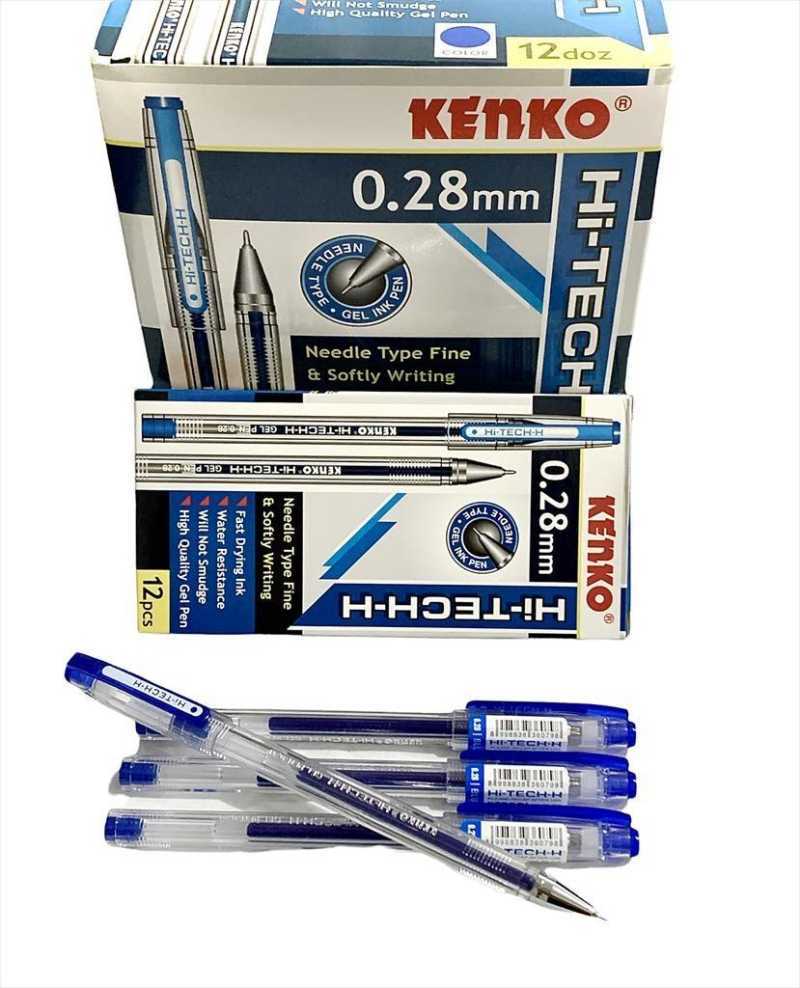 Jual Bolpen/ballpoint/pulpen Gel Ink Pen Kenko Hi Tech 0.28 Hitam (lusin) Biru Di Seller Ska