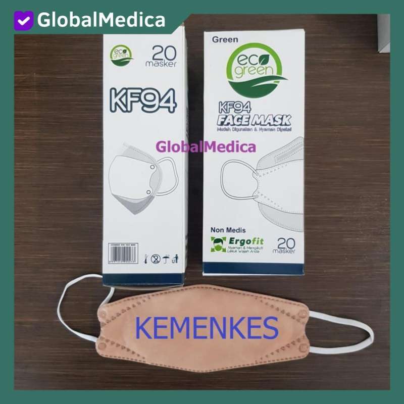 Jual ECO GREEN MASKER KF94 BOX 20 PCS di Seller Global Medica Kota