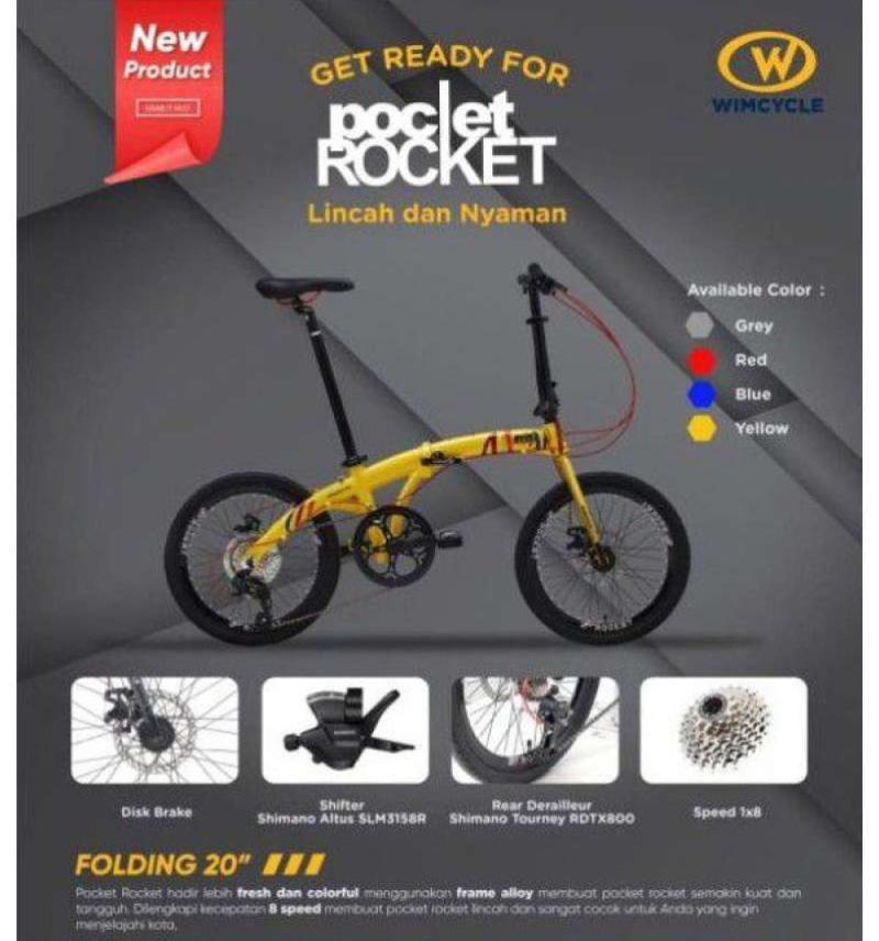 Jual sepeda lipa   t WimCyle Pocket Rocket Ring 20 Speed 8 Online April
