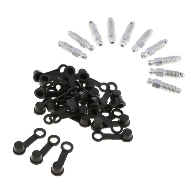 Promo 40x M8*1.25 31mm Brake Bleeder Screw+Grease Zerk Fitting Rubber